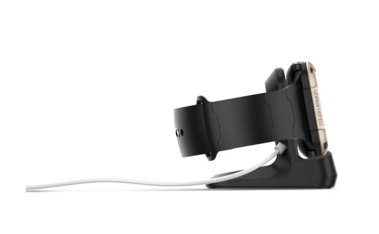 smartwatch side view on stand