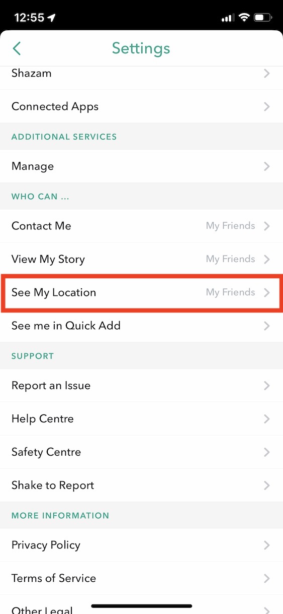 Jak se vypíná poloha na Snapchatu?