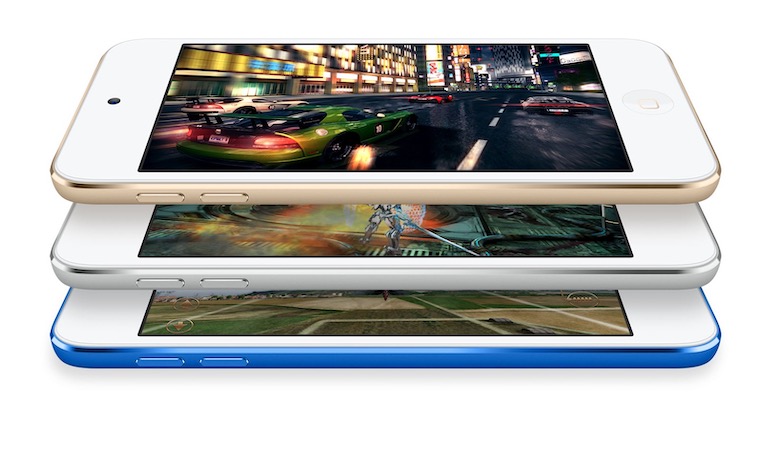 stacked ipods various colors