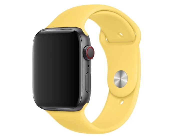 yellow smartwatch side view