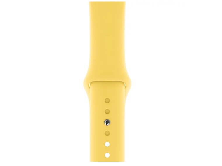 yellow watch band closeup