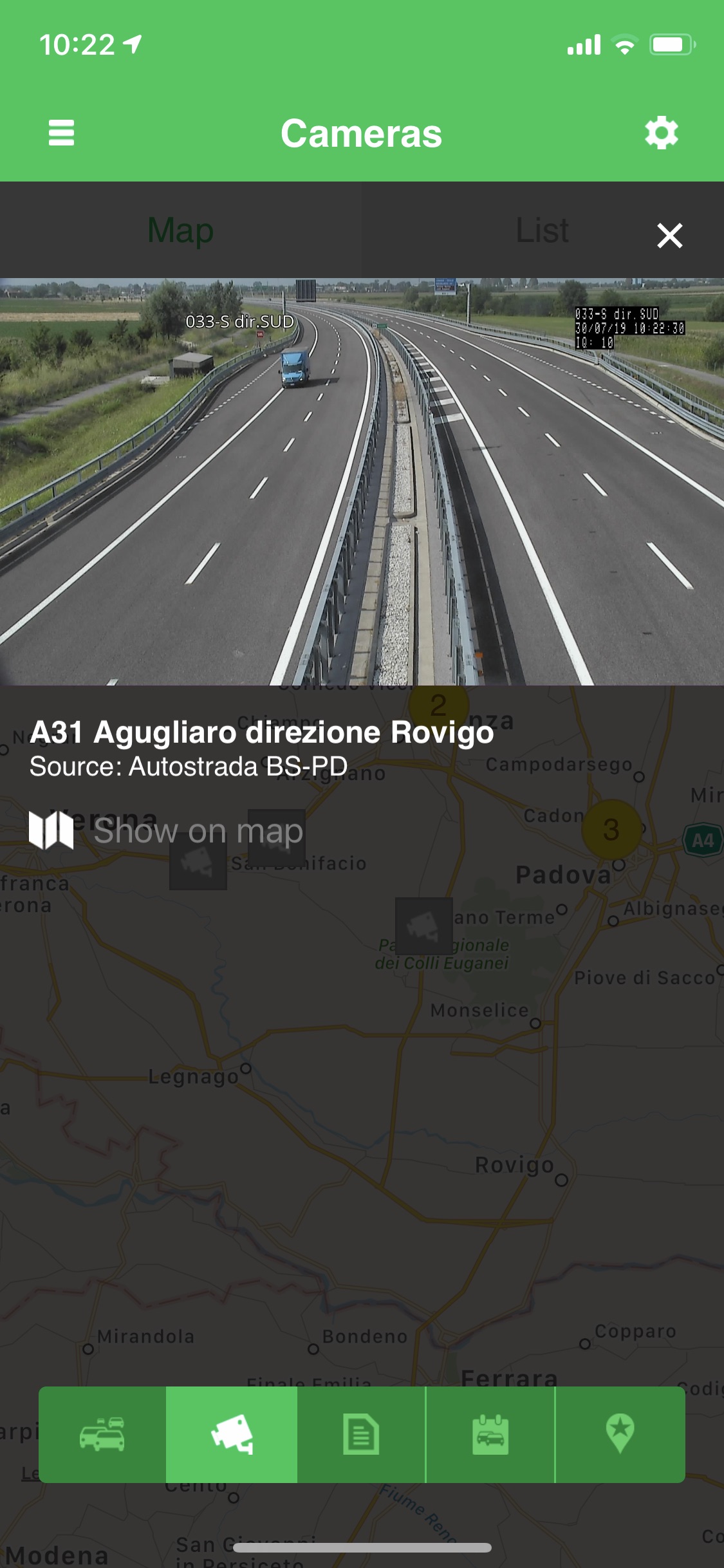 InfoViaggiando 8 Screenshot z aplikace pro italske silnice