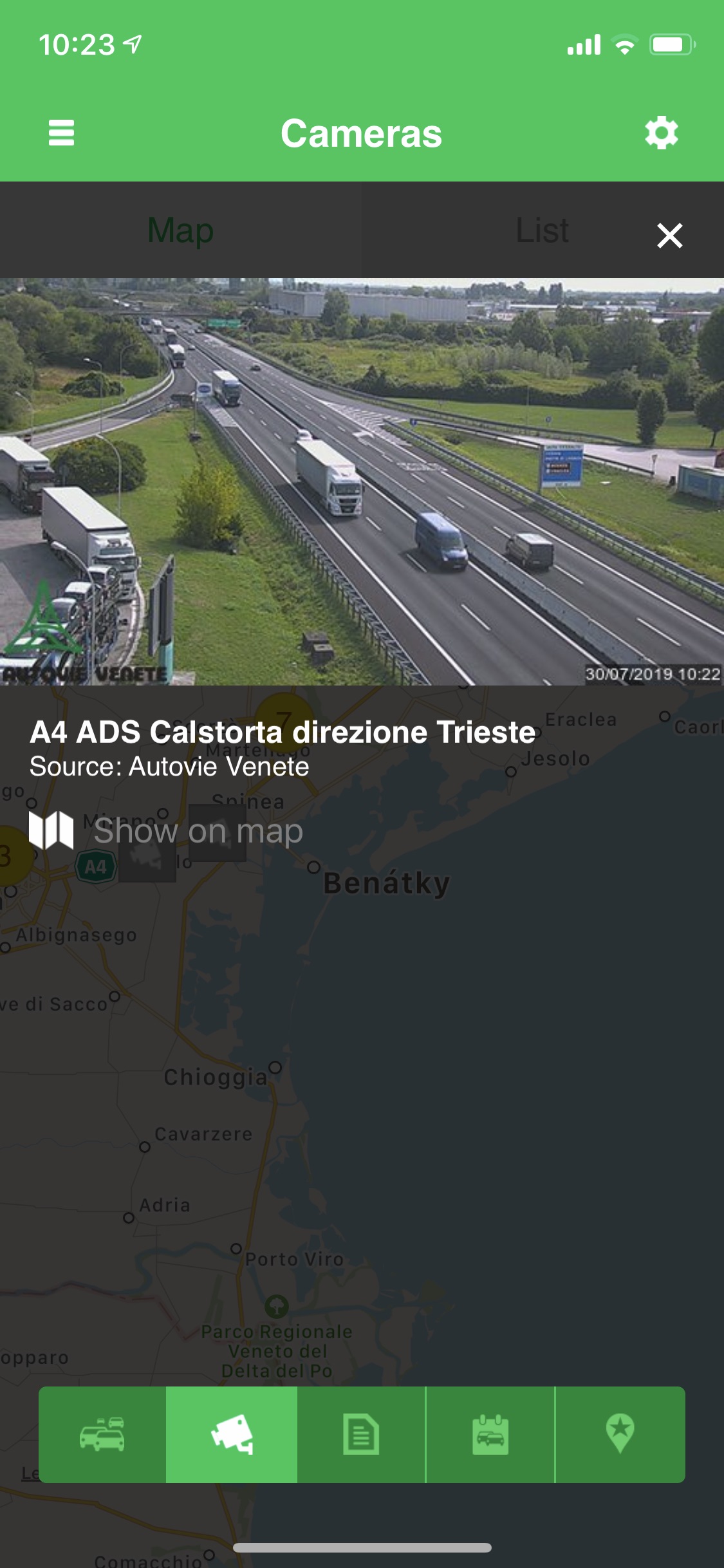 InfoViaggiando 9 Screenshot z aplikace pro italske silnice