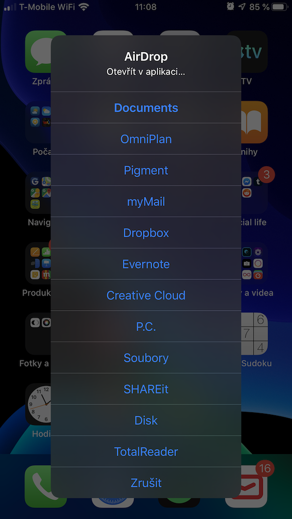 iOS 13 dekomprimace souboru v aplikaci Soubory