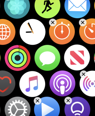 app icons on smartwatch display