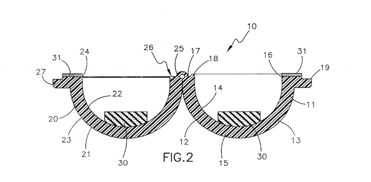 footwear patent cross section