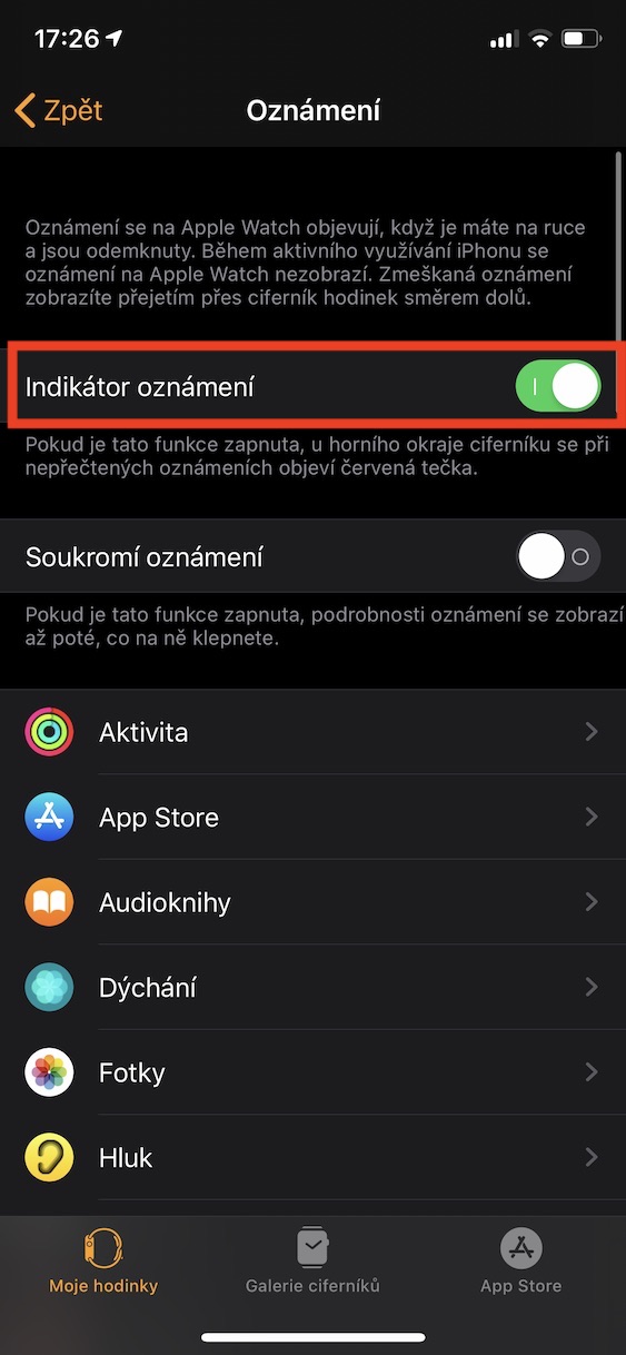 indikator_oznameni_apple_Watch3 apple watch indikator oznameni vypnout