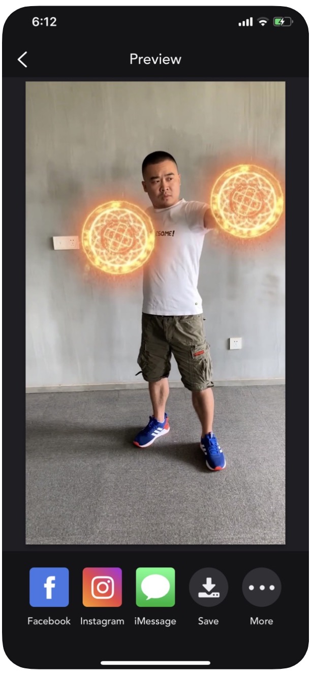 man with glowing orbs