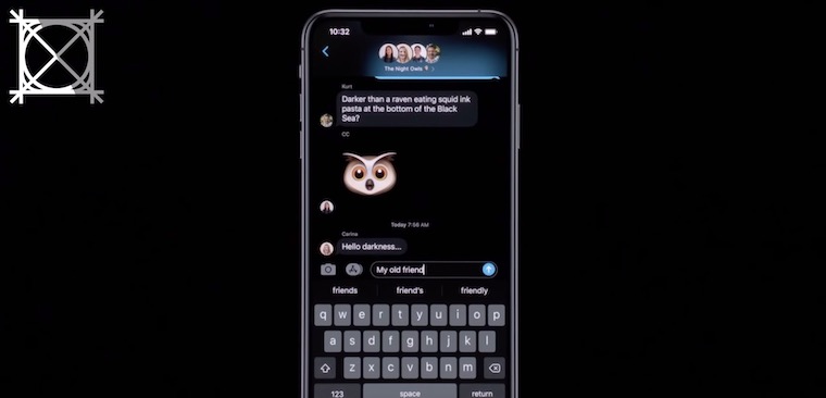 smartphone dark theme chat