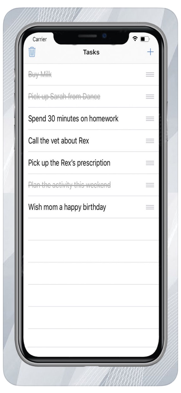 task list app interface