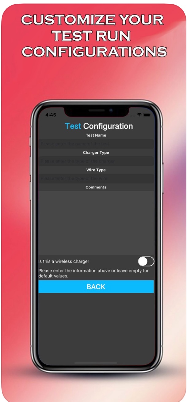 test run configurations app