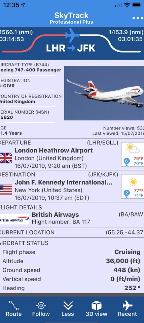 flight details summary