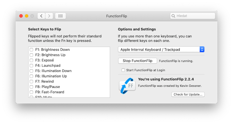functionflip keyboard settings
