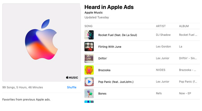 apple music heard in ads
