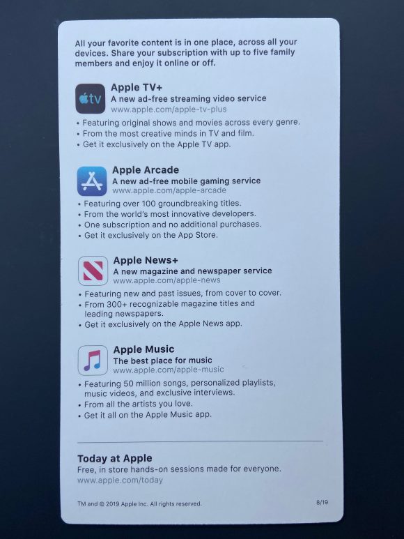 apple services promotion card