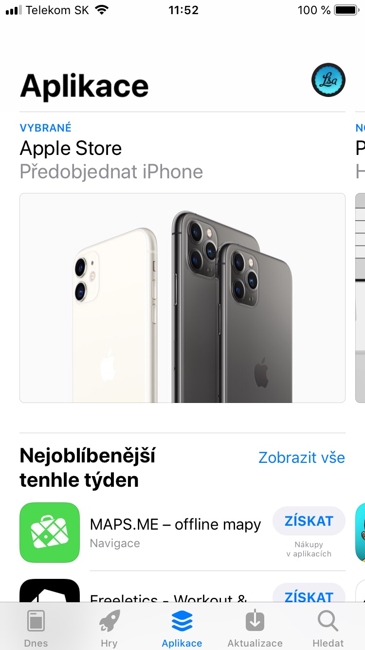 reklama na iphone 11 v Apple app store