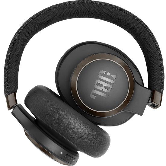 black headphones with logo