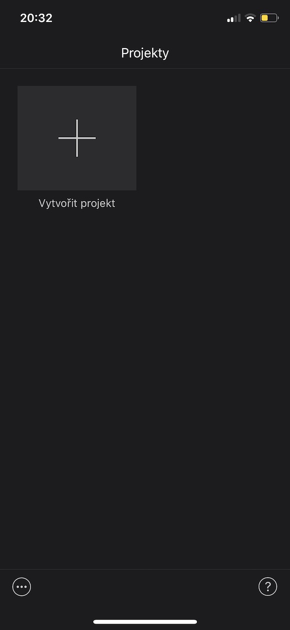 create new project screen