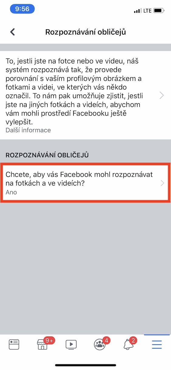 facebook_Detekce_obliceje3 facebook vypnutí detekce obličeje