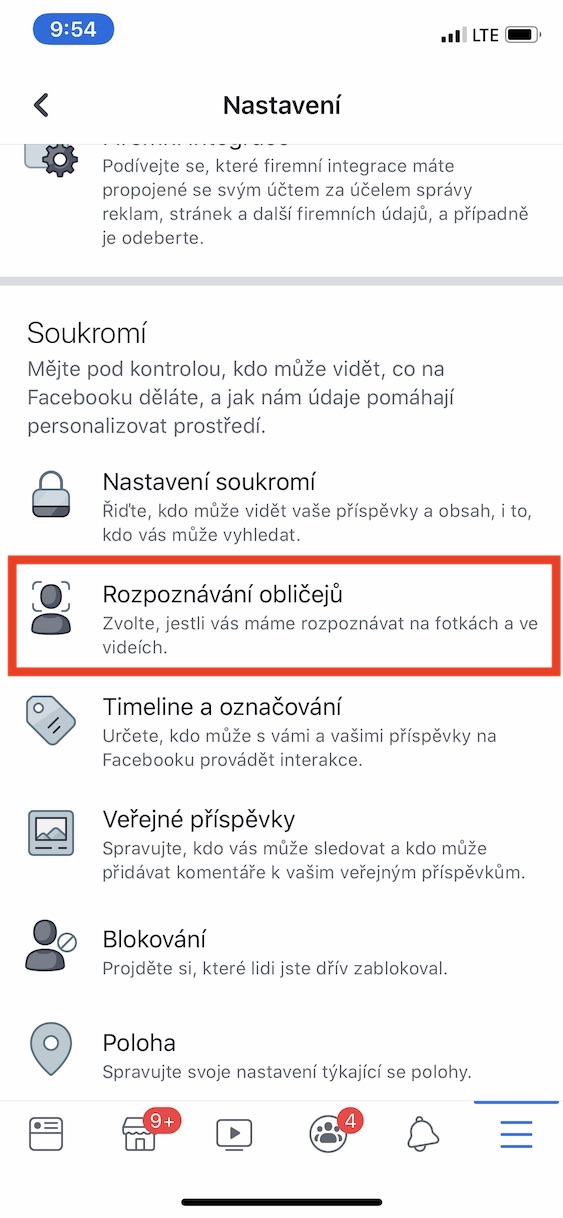 facebook_Detekce_obliceje4 facebook vypnutí detekce obličeje