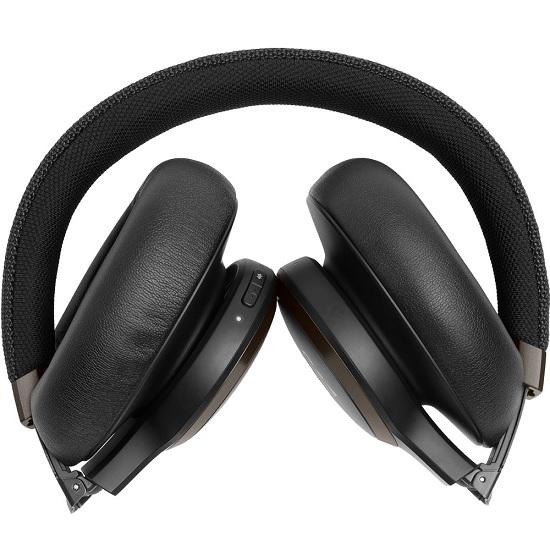 folded black headphones