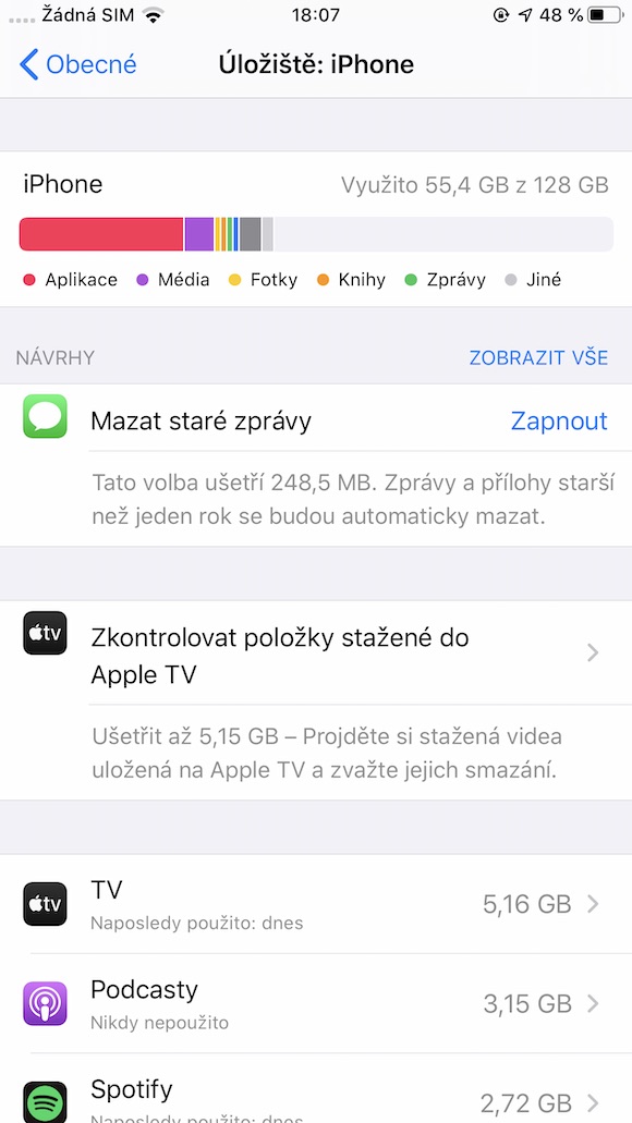 iphone storage settings