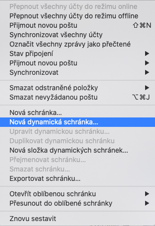 mac mail new dynamic mailbox