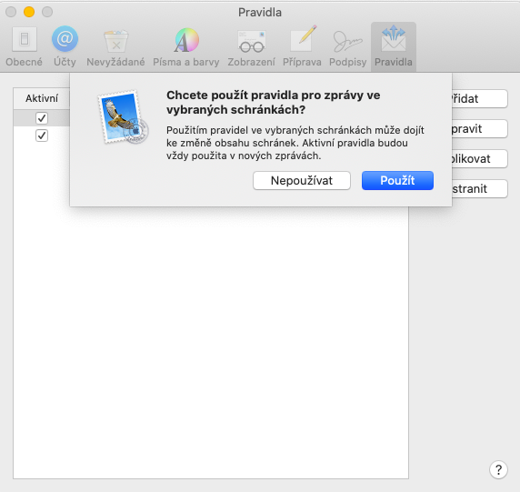 mac mail rules dialog