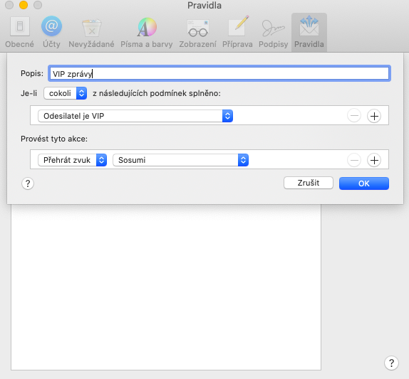 mac mail vip settings