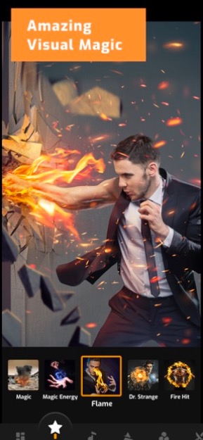 man with flame effect