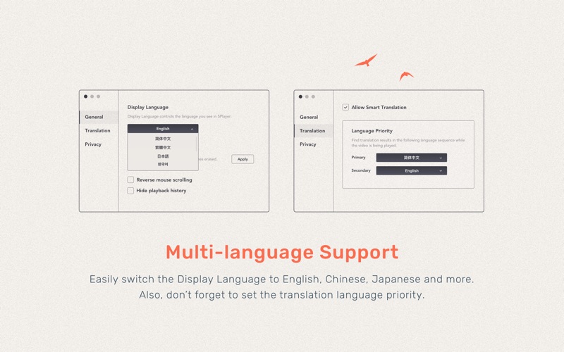 multi language support interface