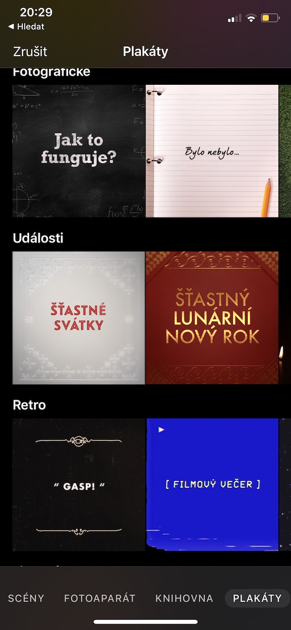 poster templates selection