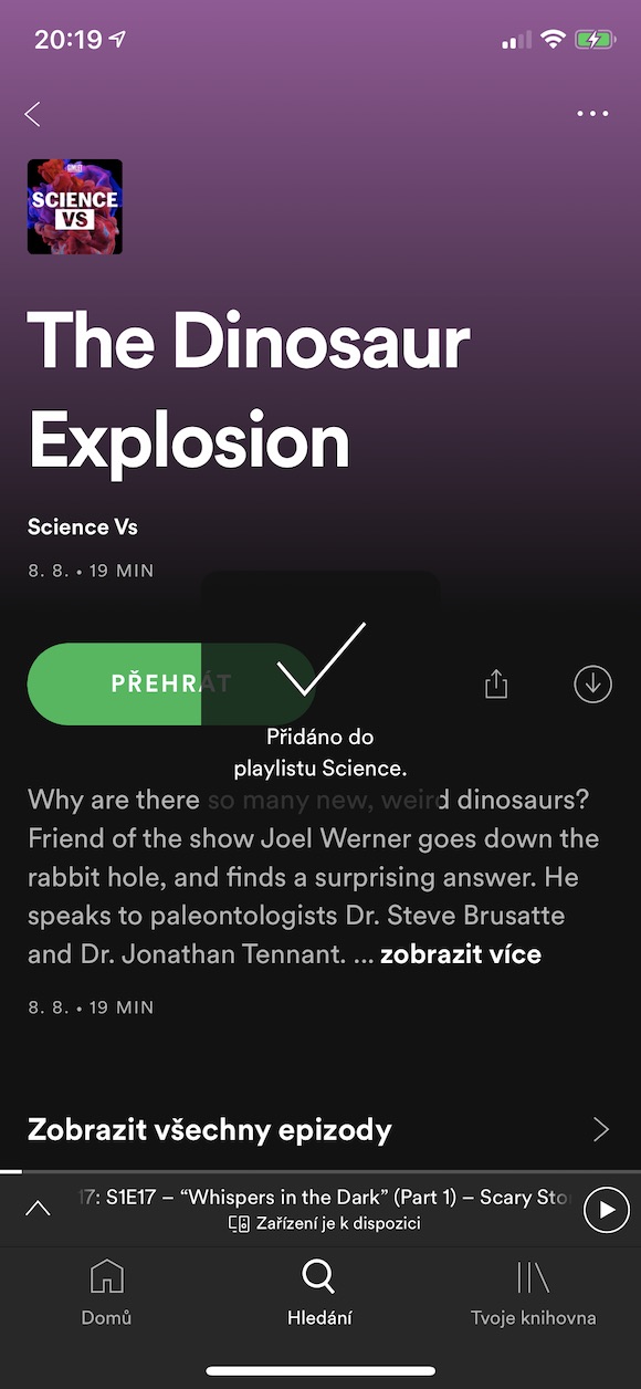 science podcast episode screen