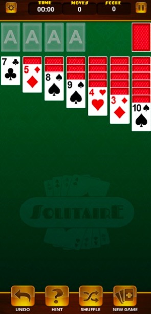 solitaire gameplay screen