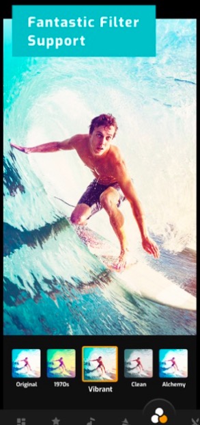 surfer with fantastic filter