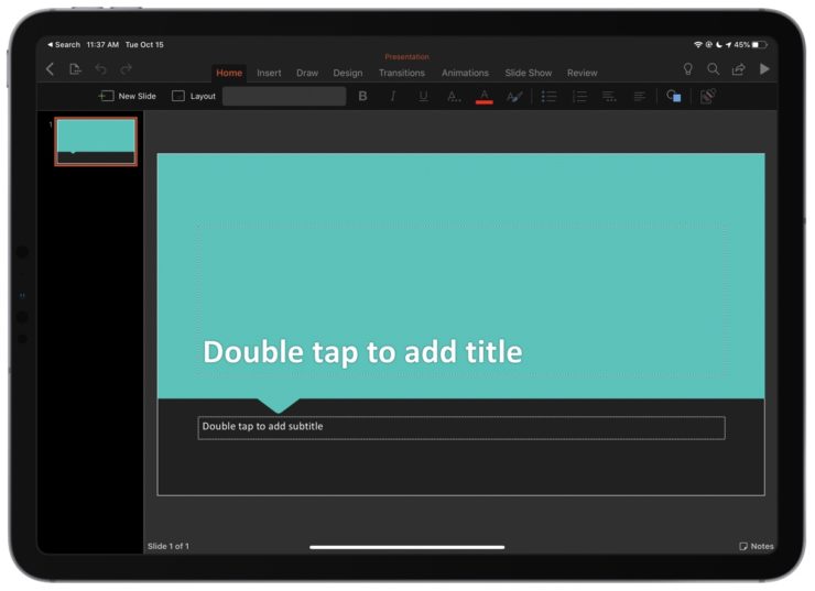 PowerPoint-for-iPad-Dark-Mode-740x537 PowerPoint tmavy rezim iPad iPadOS