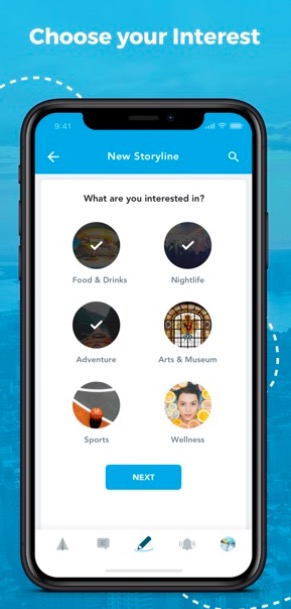 mobile app choose interest