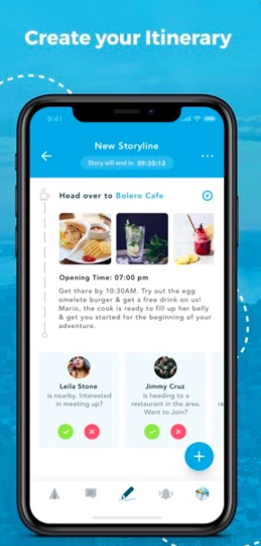 mobile app create itinerary