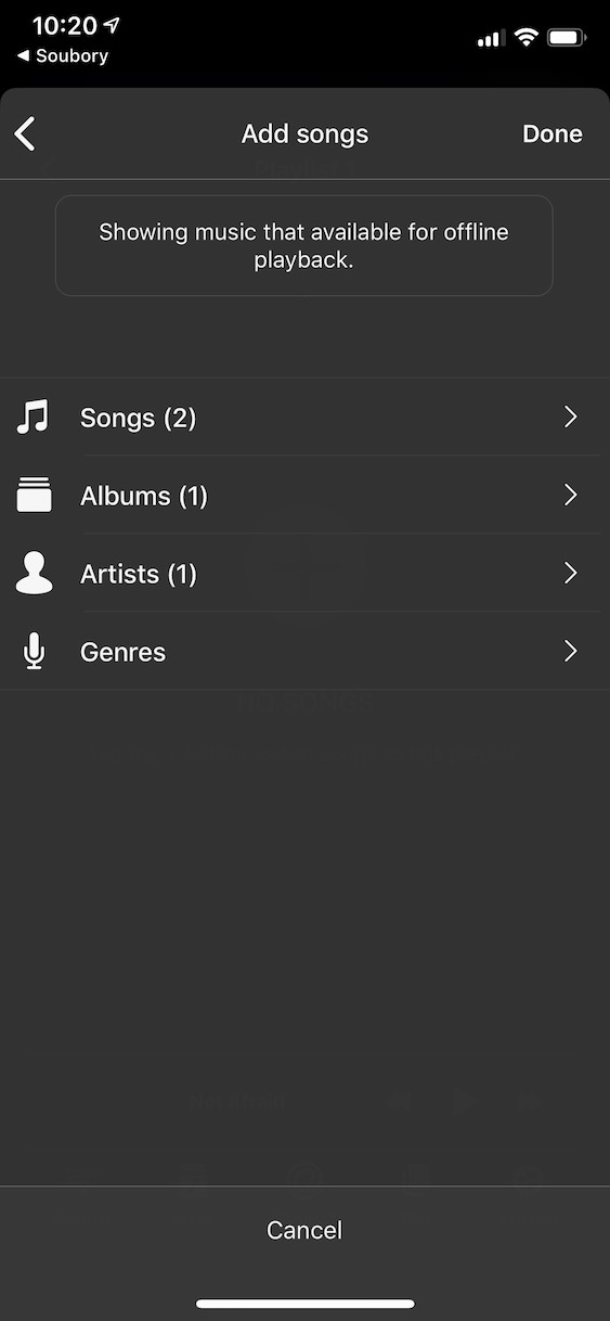 playlisty_hudba_ios13_5 vytvoření playlistu v ios 13