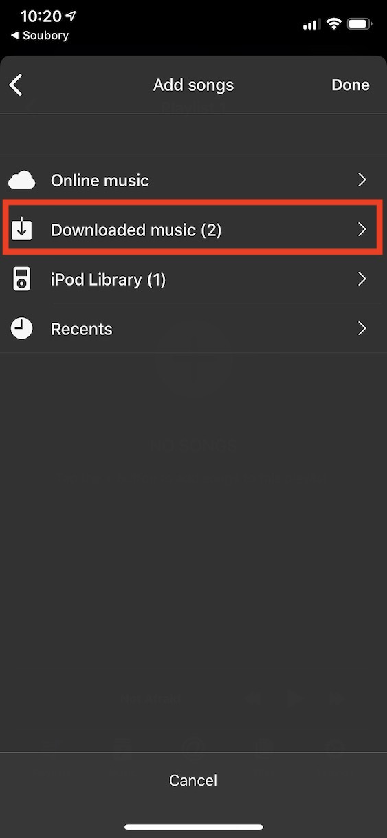 playlisty_hudba_ios13_6 vytvoření playlistu v ios 13