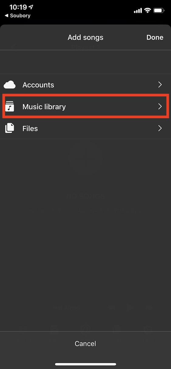 playlisty_hudba_ios13_7 vytvoření playlistu v ios 13