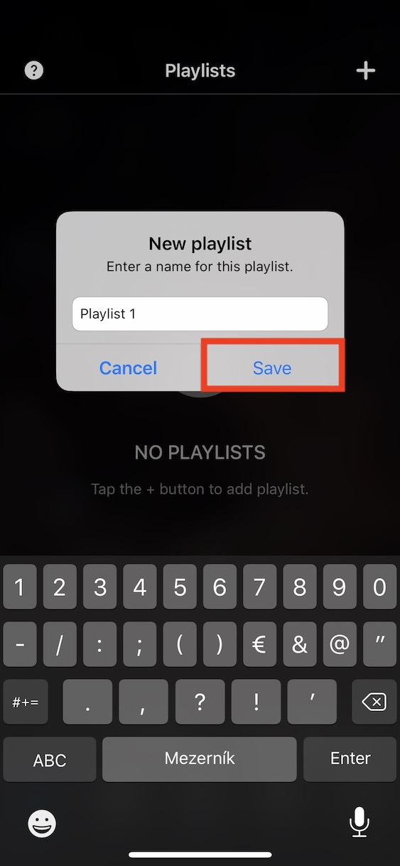 playlisty_hudba_ios13_8 vytvoření playlistu v ios 13