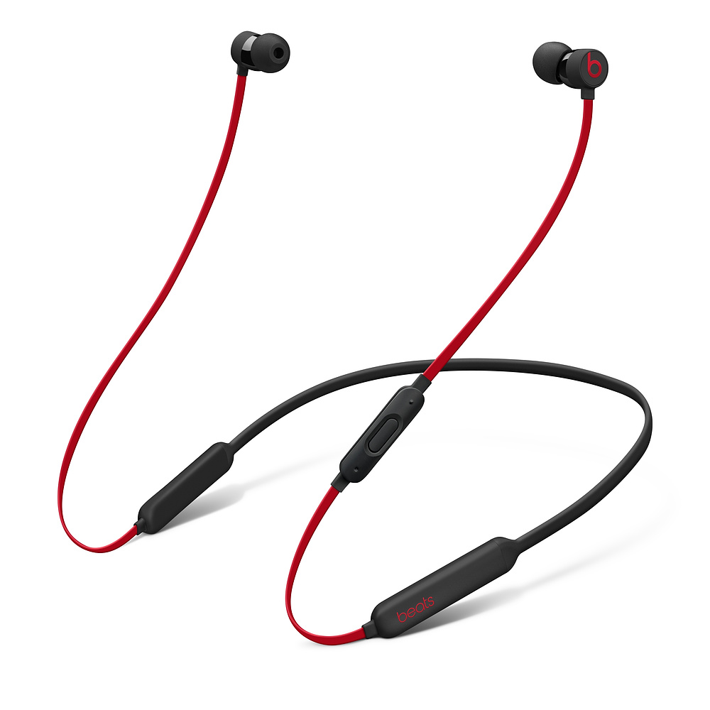 red wireless earbuds front view