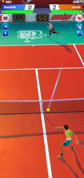 tennis game red court