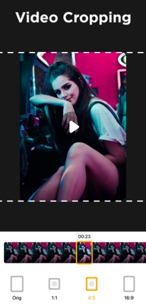 video cropping interface