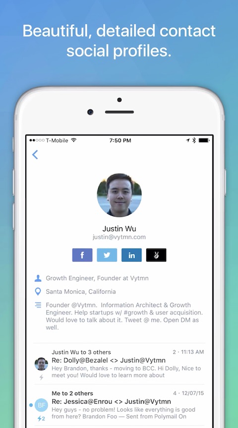 Polymail iOS screenshot aplikace 2 Polymail iOS screenshot aplikace