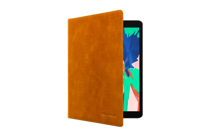 brown leather tablet case side view