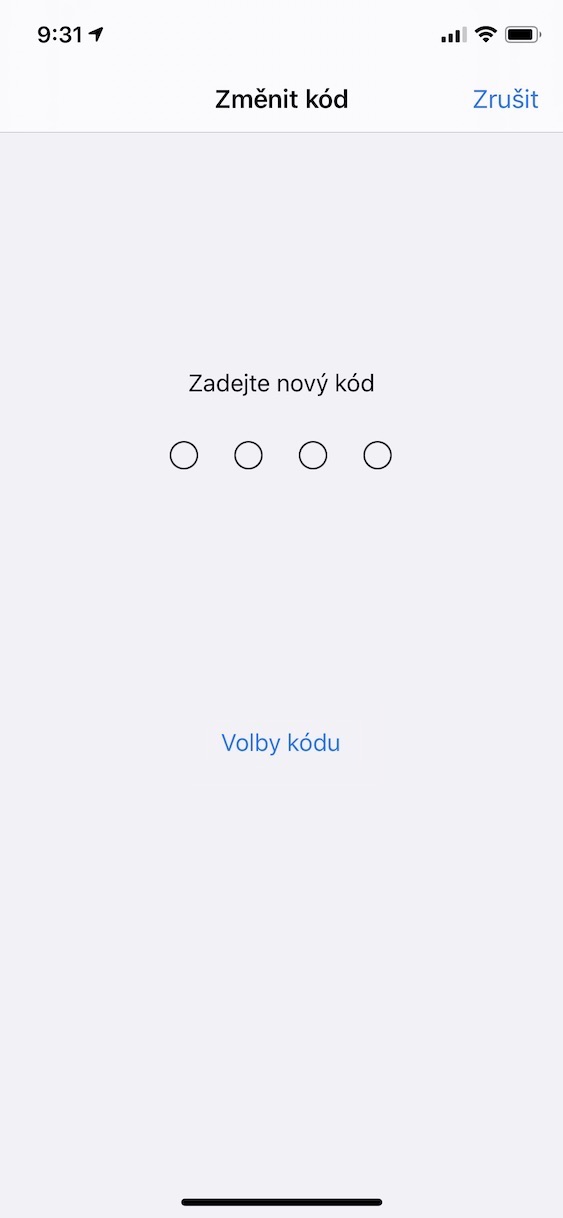 ctyrmistny_kod_iphone1 nastavení čtyřmístného číselného kódu