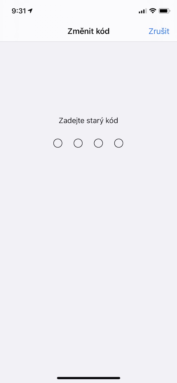 ctyrmistny_kod_iphone4 nastavení čtyřmístného číselného kódu