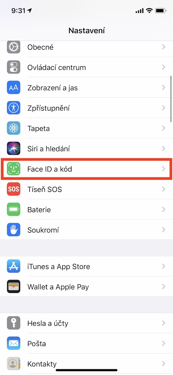 ctyrmistny_kod_iphone7 nastavení čtyřmístného číselného kódu